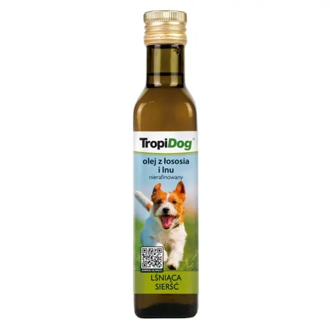 Tropidog Olej z Łososia i Lnu dla Psów na Sierść i Skórę 250 ml