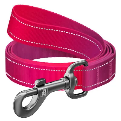 WAUDOG Nylon Mono smycz dla psa – odblaskowa, 300 cm, różowa S