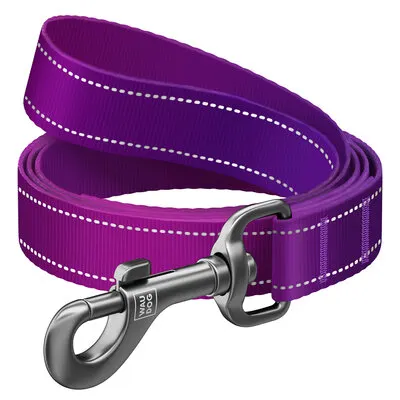 WAUDOG Nylon Mono smycz dla psa – odblaskowa, 300 cm, fioletowa M