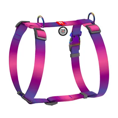 WAUDOG Nylon Recycled szelki dla psa anatomiczne – ekologiczne, gradient, QR adresówka, fioletowe L