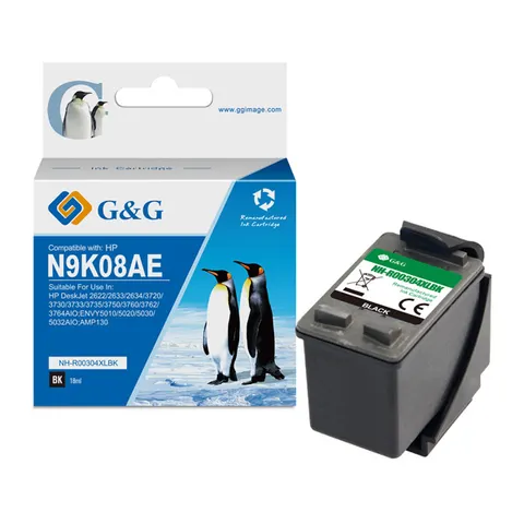 Tusz G&G zamiennik HP N9K08AE - czarny, 18 ml