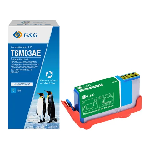 Tusz G&G zamiennik HP T6M03AE - cyan, 825 stron