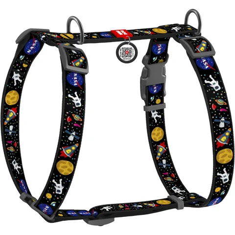 WAUDOG Nylon szelki dla psa anatomiczne – QR adresówka, wzór NASA, L