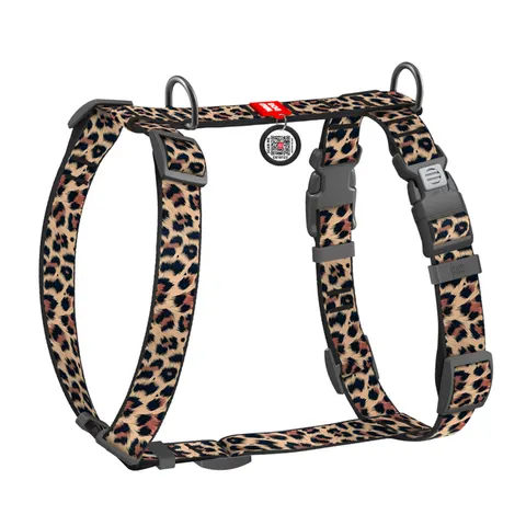 WAUDOG Nylon szelki dla psa anatomiczne – QR adresówka, wzór Lampart, L