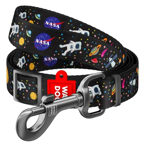 WAUDOG Nylon smycz dla psa – regulowana, 152–183 cm, wzór NASA, M