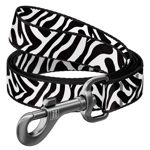 WAUDOG Nylon smycz dla psa – 300 cm, wzór Zebra, M