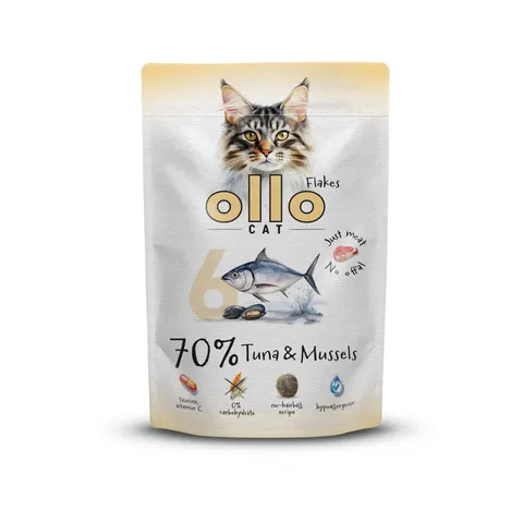 Ollo Cat nr 6 Tuńczyk i Małże – mokra karma uzupełniająca dla kota 85 g