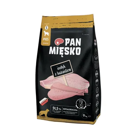 Pan Mięsko Indyk z Bażantem – sucha karma dla dorosłych psów, chrupki S, 9 kg