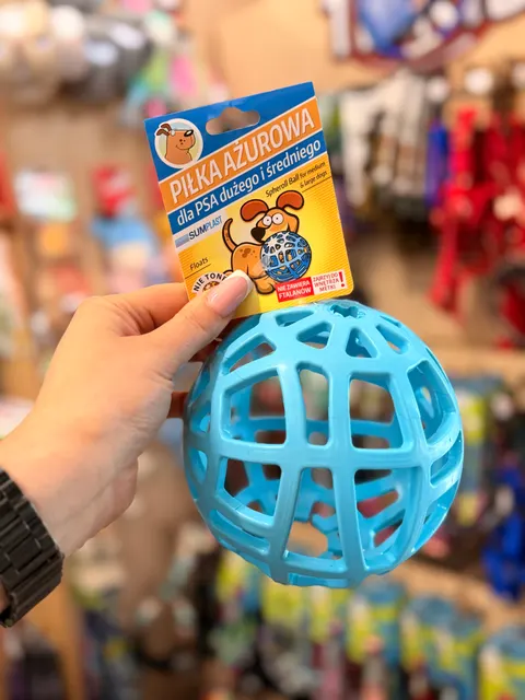Sum-Plast Piłka Ażurowa dla psa 14 cm – zapachowa i pływająca, mix kolorów