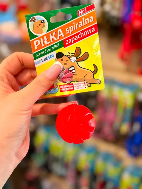 Sum-Plast Piłka Spiralna nr 1 – zapachowa piłka dla psa 4 cm, mix kolorów