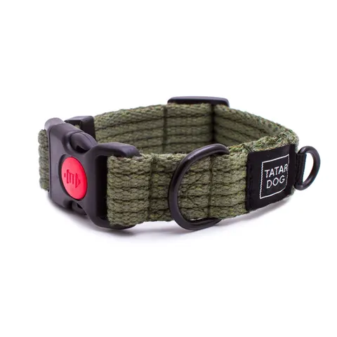 Obroża dla małego psa z klamrą MINI NATURAL khaki