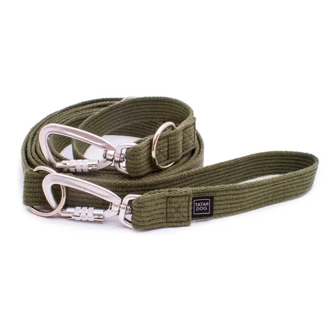 Smycz przepinana dla dużego psa PRO Natural khaki do 4m