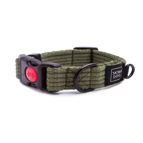 Obroża dla psa z klamrą NATURAL khaki