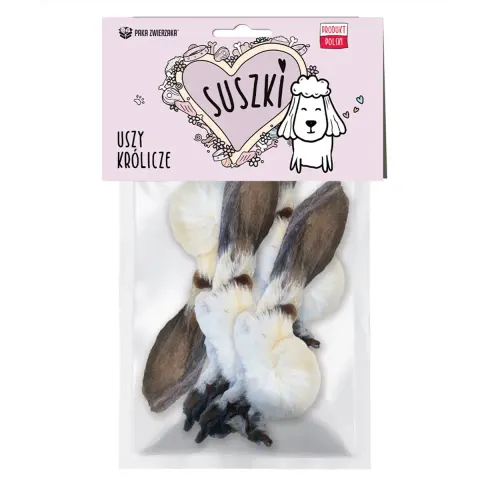 Paka Zwierzaka Suszki Uszy królicze z futrem 4 szt.