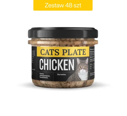 Zestaw 48 słoików - Cats Plate Chicken 180g - oszczędzasz 134 PLN
