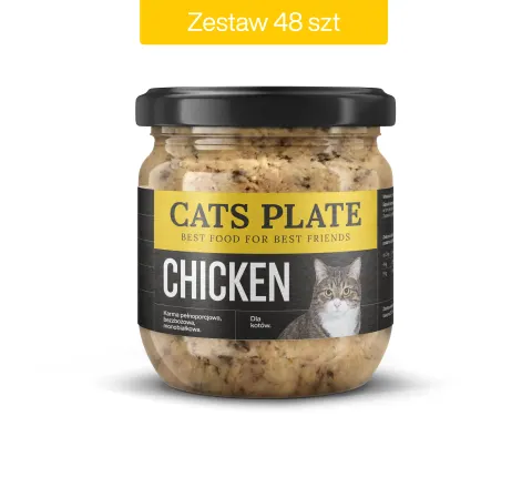 Zestaw 48 słoików - Cats Plate Chicken 360g - oszczędzasz 202 PLN