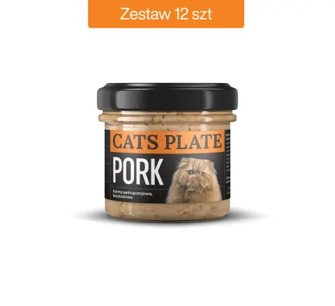 Zestaw 12 słoików - Cats Plate Pork 100g - oszczędzasz 8 PLN
