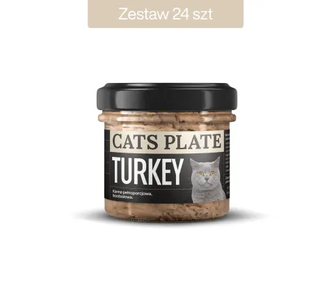 Zestaw 24 słoików - Cats Plate Turkey 100g - oszczędzasz 30 PLN