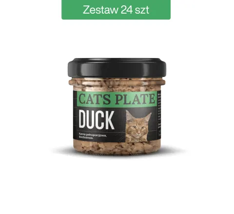Zestaw 24 słoików - Cats Plate Duck 100g - oszczędzasz 32 PLN