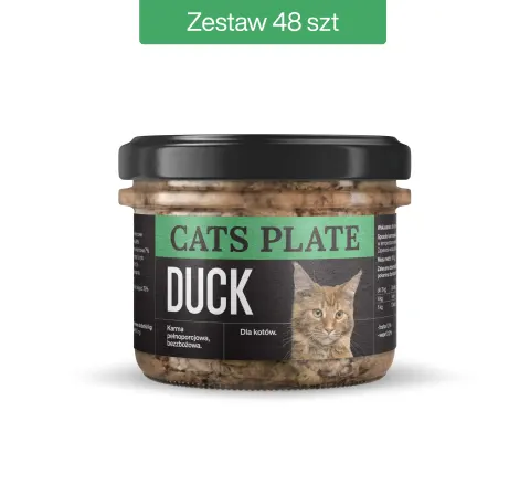 Zestaw 48 słoików - Cats Plate Duck 180g - oszczędzasz 141 PLN