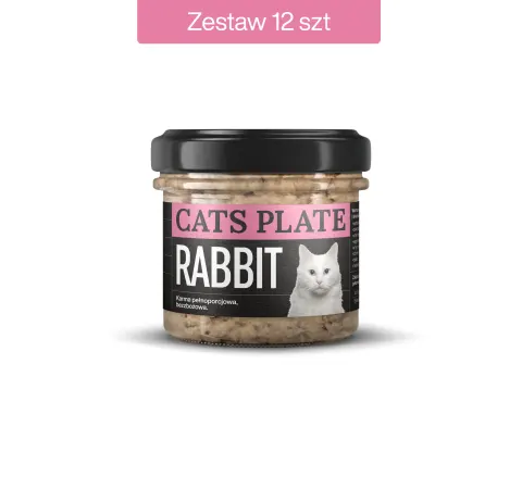 Zestaw 12 słoików - Cats Plate Rabbit 100g - oszczędzasz 8 PLN