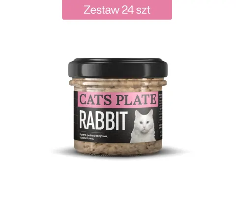 Zestaw 24 słoików - Cats Plate Rabbit 100g - oszczędzasz 32 PLN
