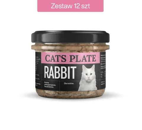 Zestaw 12 słoików Cats Plate Rabbit 180g - oszczędzasz 12 PLN