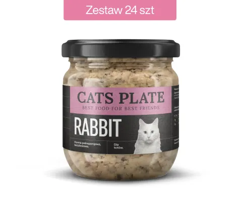 Zestaw 24 słoików Cats Plate Rabbit 360g - oszczędzasz 74 PLN
