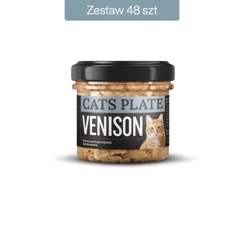 Zestaw 48 słoików - Cats Plate Venison 100g - oszczędzasz 94 PLN