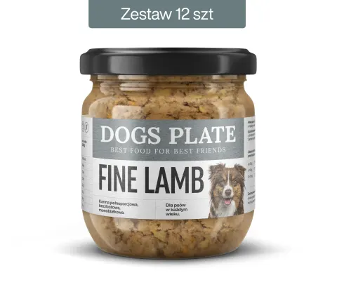 Zestaw 12 słoików - Dogs Plate Fine Lamb 360g - oszczędzasz 21 PLN