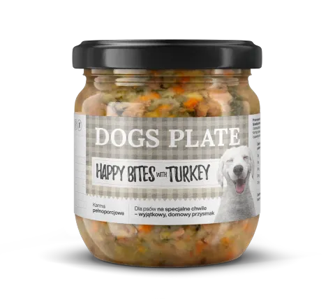 Dogs Plate Happy Bites z indykiem 380g