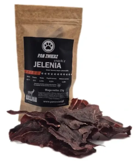 PAN ZWIERZ Naturalne Smaczki z Jelenia 25g