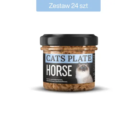 Zestaw 24 słoików - Cats Plate Horse 100g - oszczędzasz 34 PLN