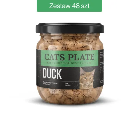 Zestaw 48 słoików - Cats Plate Duck 360g - oszczędzasz 220 PLN