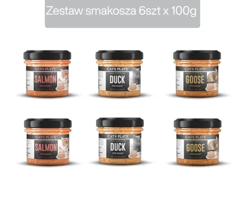Zestaw smakosza - 6 słoików Cats Plate Mousse 100g