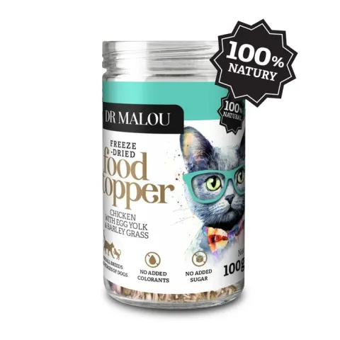 Dr Malou Topper kurczak z żółtkiem i trawą jęczmienną 100g