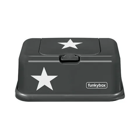 Funkybox Pojemnik na chusteczki Dark grey white star