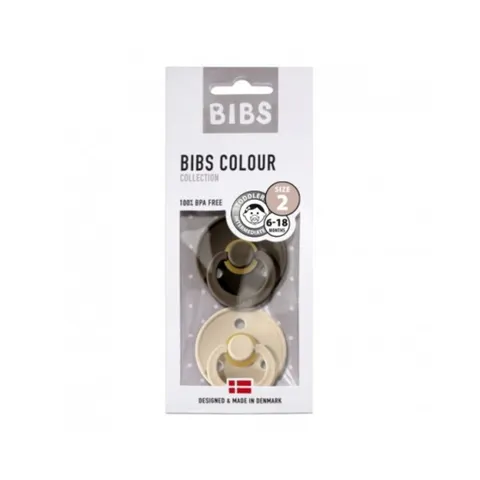 BIBS 2-pack M Smoczek uspokajający kauczuk Hevea Chocolate & Vanilla