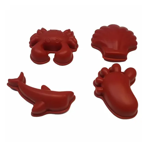 Funkit World Silikonowe foremki do piasku Scrunch 4 szt. Rust