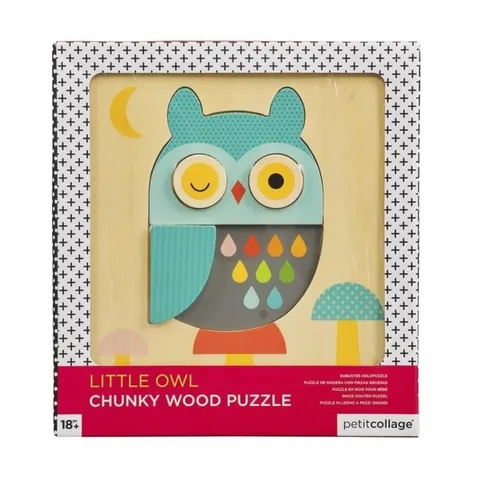 Petit Collage Puzzle drewniane Sowa