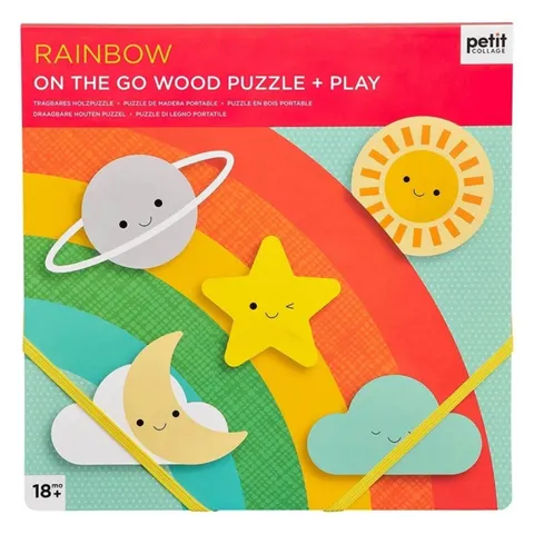 Petit Collage Puzzle drewniane Tęcza