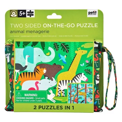 Petit Collage Puzzle dwustronne w torebce Zwierzęta
