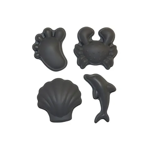 Funkit World Silikonowe foremki do piasku Scrunch 4 szt. Ciemny szary