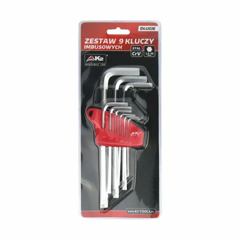 Zestaw 9 kluczy imbusowych długich K2 1,5-10 mm
