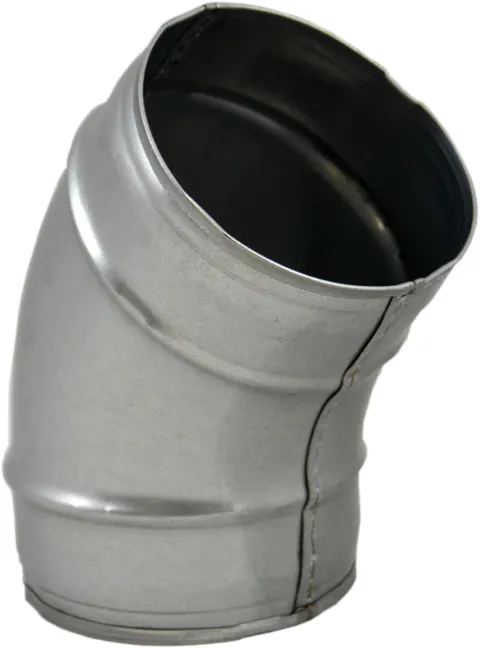 Kolano tłoczone TICKA ocynk fi 100 mm 45 stopni system rura spiro