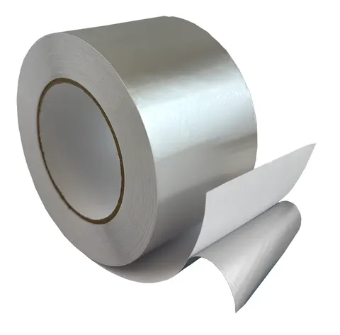 Taśma aluminiowa GŁADKA TICKA montażowa samoprzylepna do rur 75 mm x 50 mb