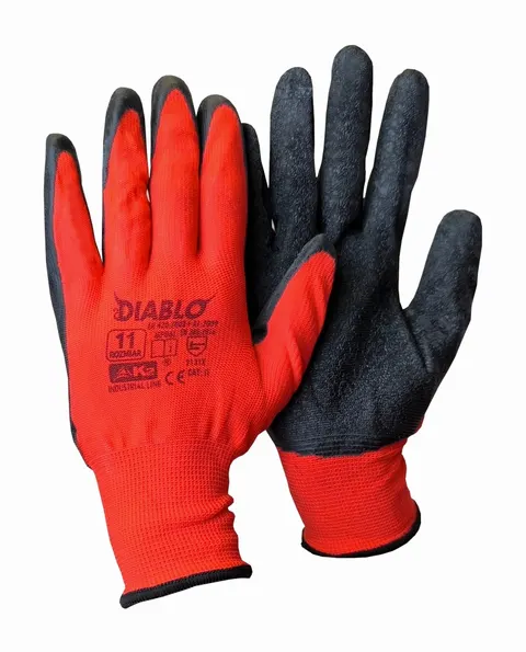 K2 Rękawice ochronne powlekane DIABLO czarno czerwone 1 para rozmiar 11