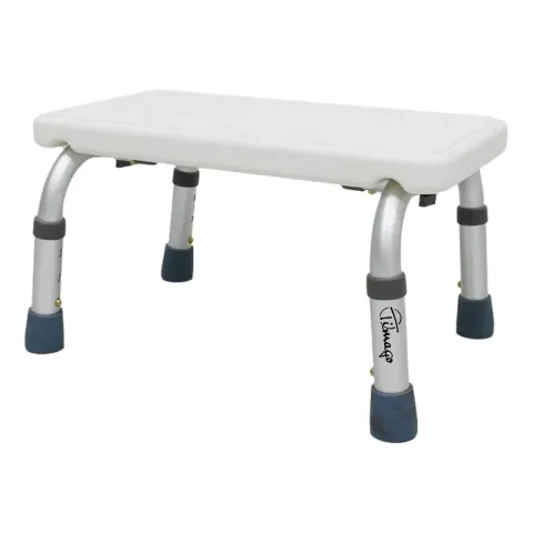 Taboret prysznicowy stopień 2w1 z regulacją wysokości, podnóżek do 150kg Timago