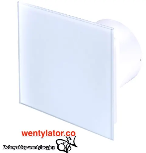 Biały wentylator łazienkowy 100 sznurek Szkło mleczne