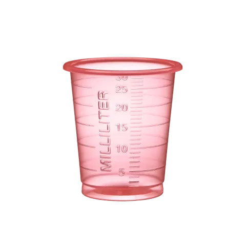 Kieliszki do leków 30 ml op. 90 szt. k. czerwony